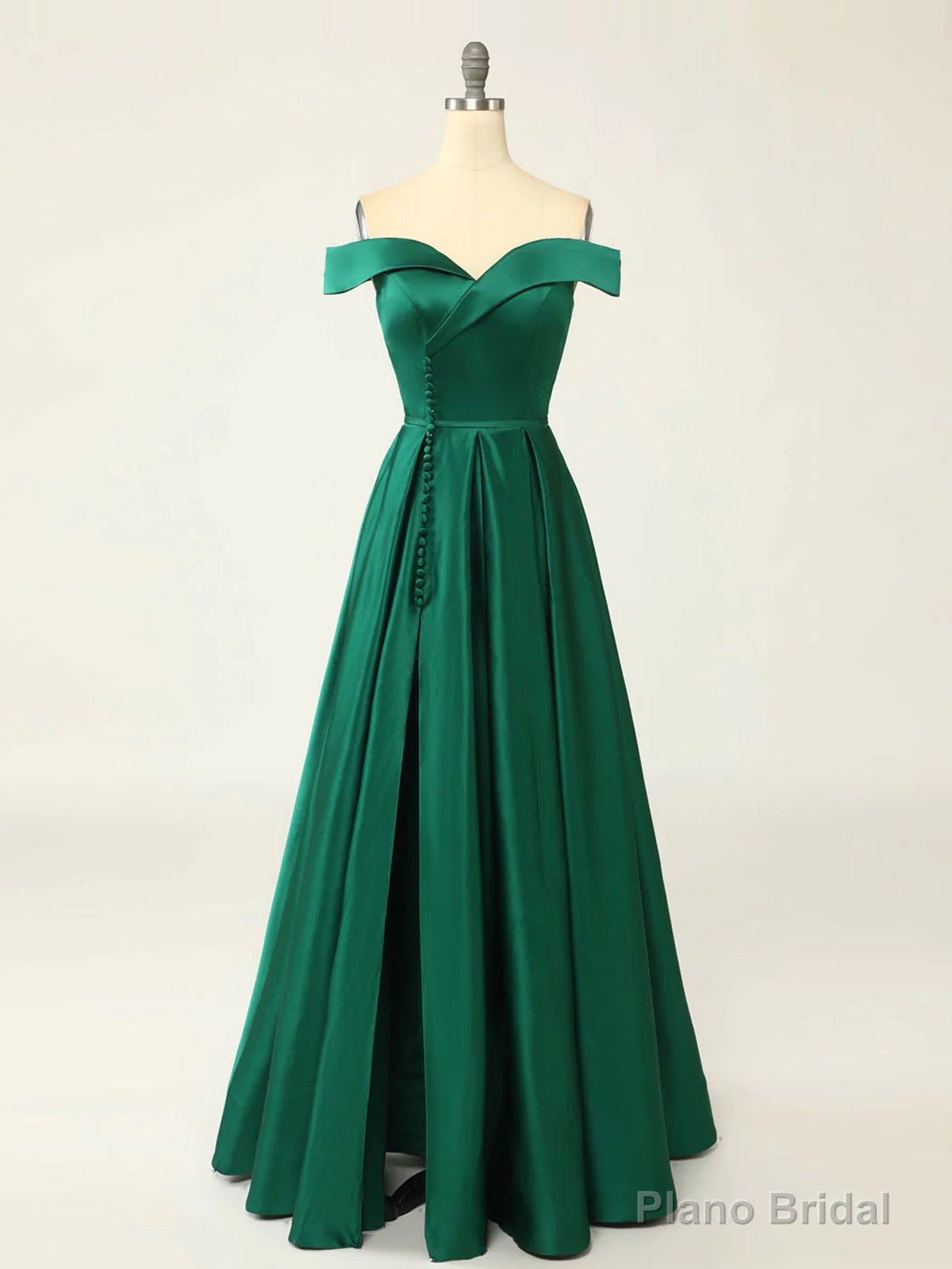 Off the Shoulder Green Long Prom Dresses, Off Shoulder Green Long Formal Evening Dresses