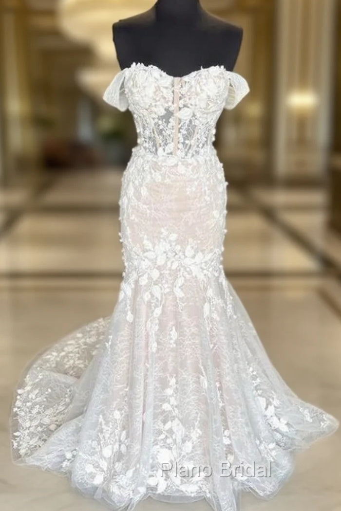 Off The Shoulder Mermaid Lace Wedding Dresses Main image