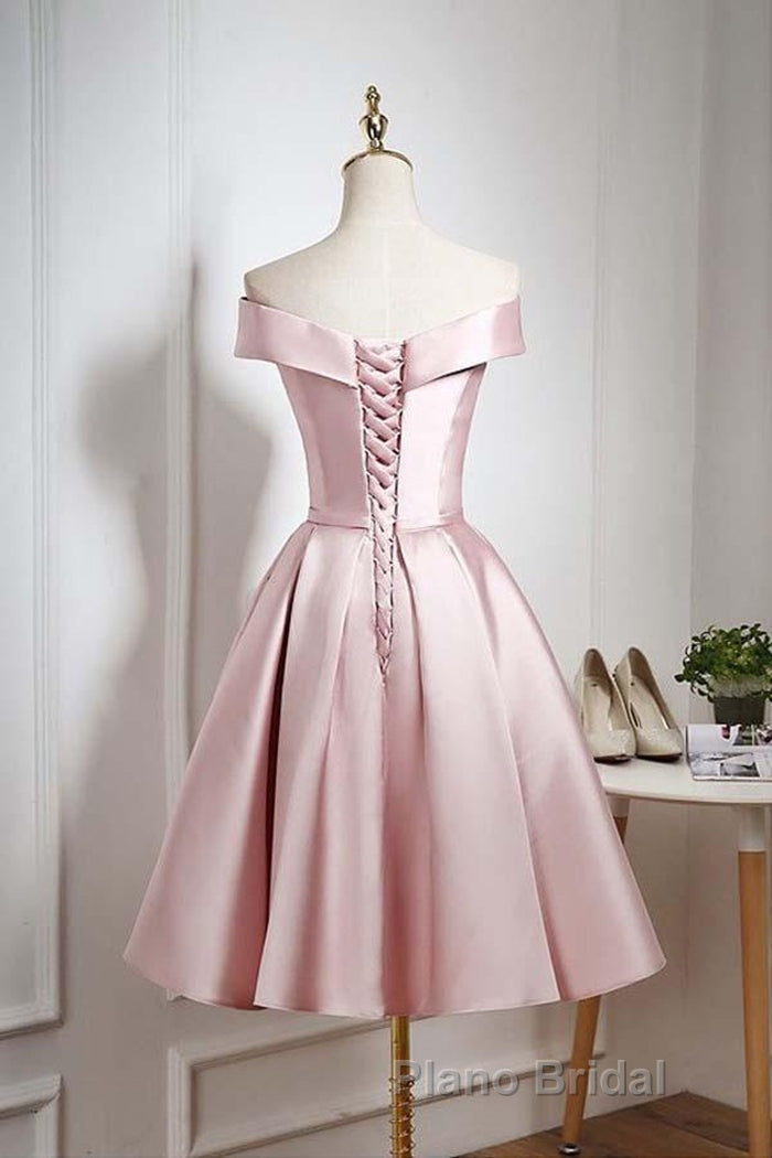 Off The Shoulder Pink Homecoming Dresses Short Formal Prom Dresses, Off Shoulder Graduation Dresses, Formal Dresses, Evening Dresses