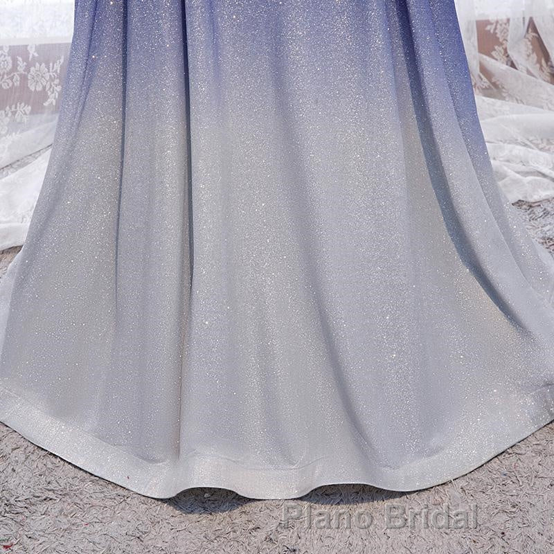 Off the Shoulder Purple Ombre Long Formal Prom Dresses, Off the Shoulder Purple Formal Evening Dress with Corset Back