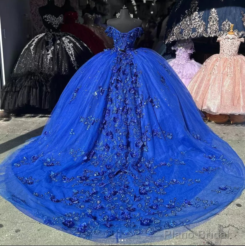 Off the Shoulder Royal Blue Quinceanera Dresses with Appliques Secondary image