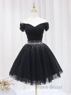 Off The Shoulder Tulle Red Short Formal Prom Dresses Lace Up