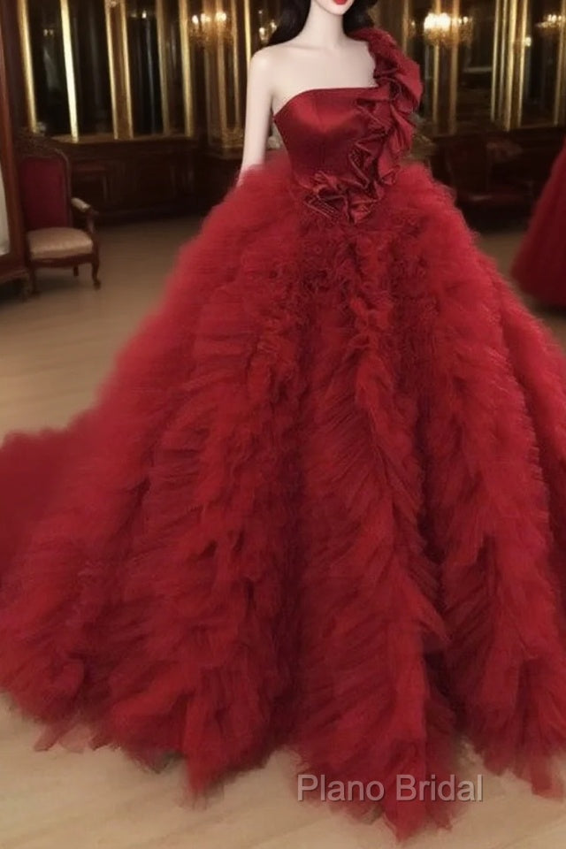 One Shoulder Ball Gown Ruffles Dresses Main image
