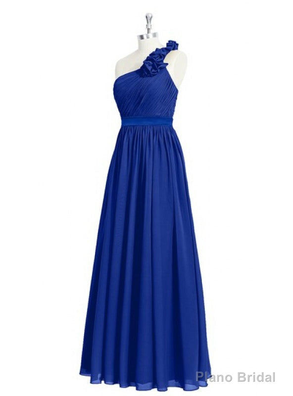 One Shoulder Royal Blue Beautiful Floor Length Bridesmaid Dresses Main image