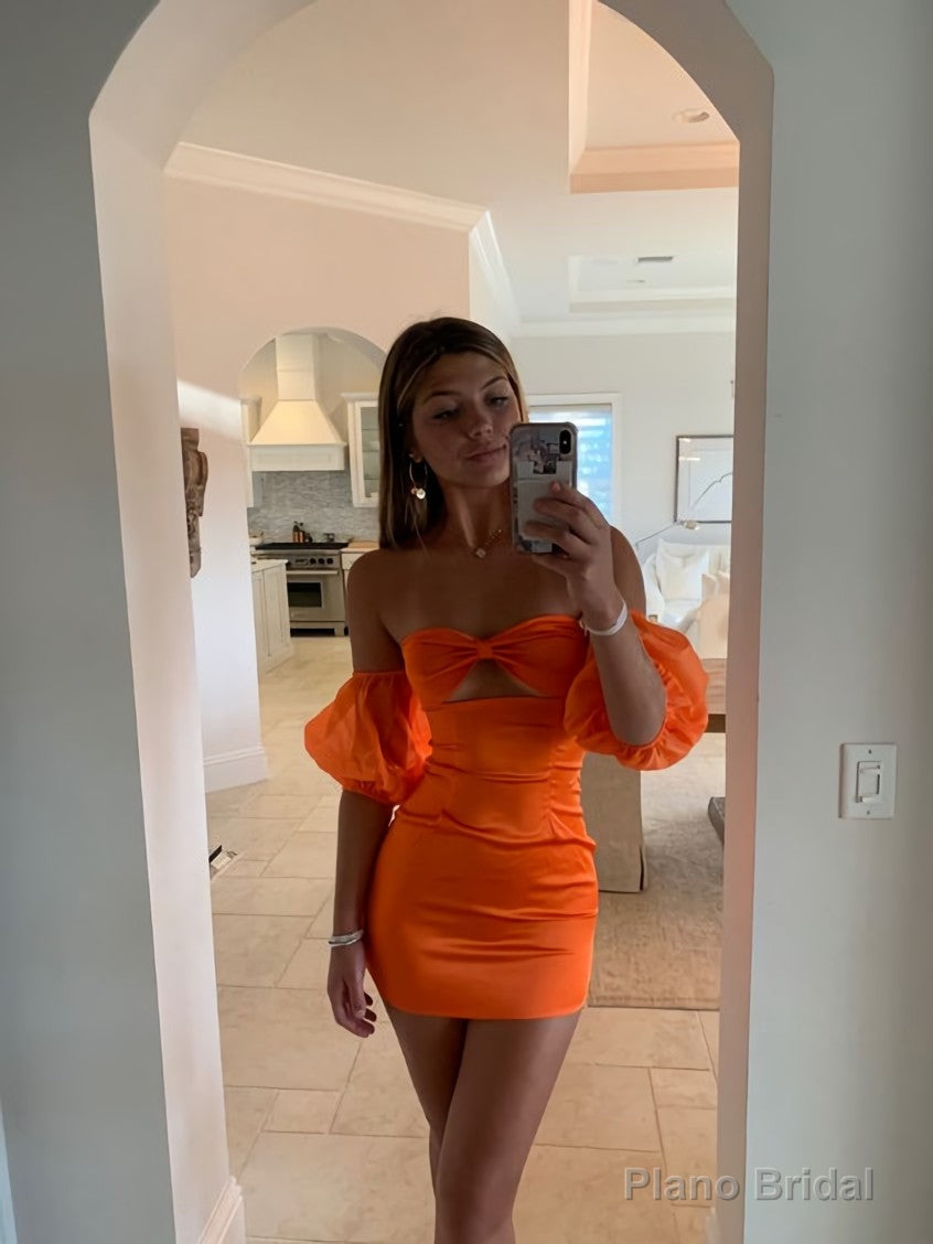 Orange Short Prom Dress Homecoming Dresses Main image