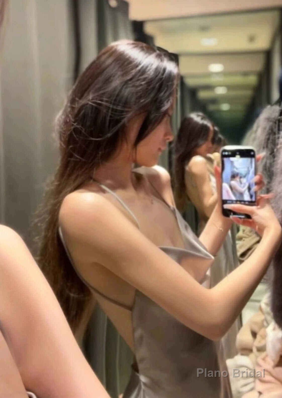 Party Dress Fashion Masquerade Prom Dress Long, Halter Neck A-Line Satin Slip Prom Dresses Secondary image