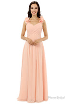Pink Chiffon Halter Backless With Pleats Bridesmaid Dresses