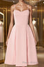 Pink satin short Formal Prom dress, pink homecoming dress