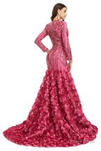 Sequins Mermaid Long V Neck Prom Dresses Full Sleeve