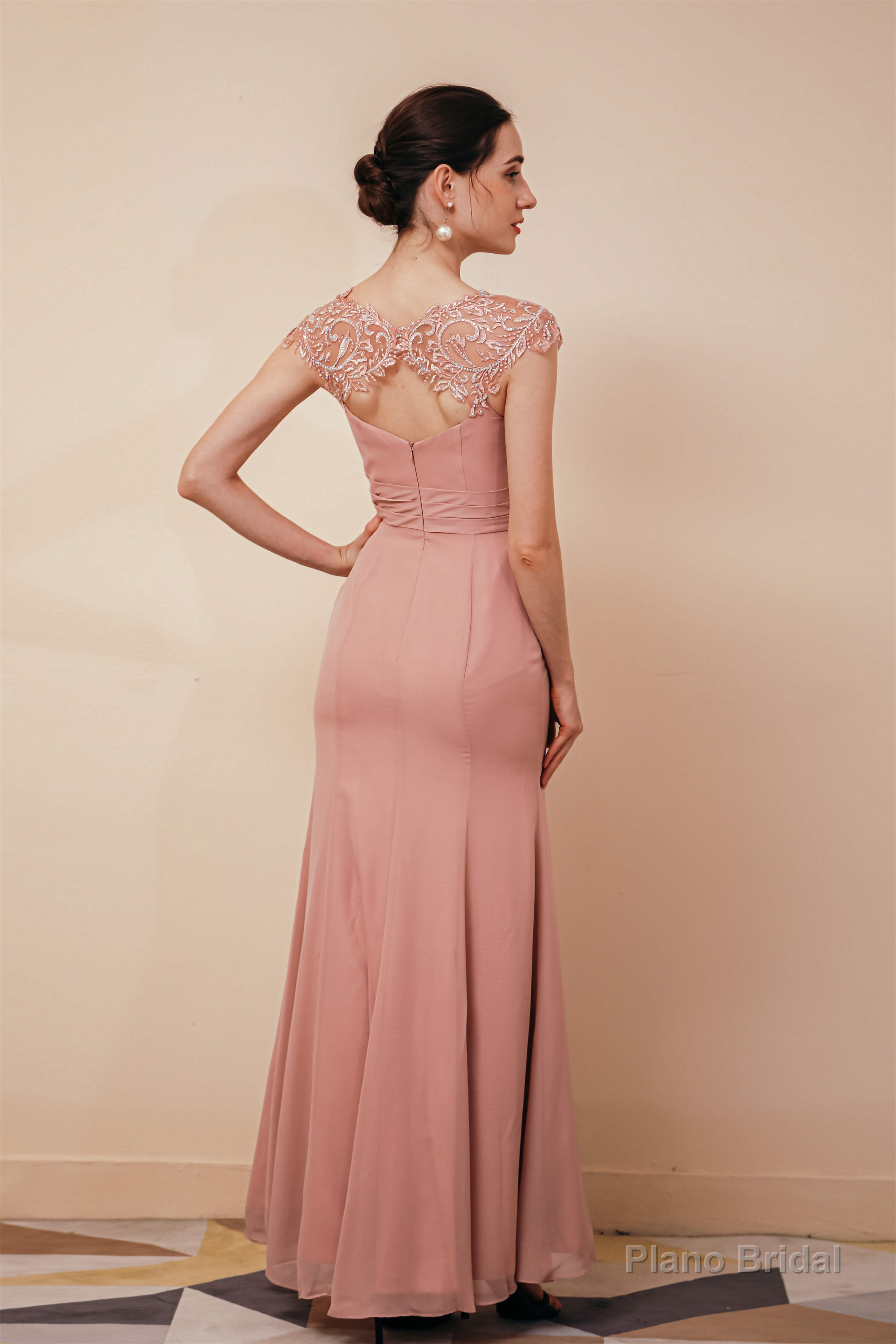 Side Split Mermaid Long Open Back Prom Dresses