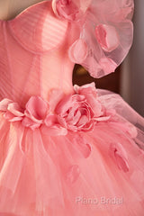 Pink Spaghetti Strap Tulle Long Formal Prom Dresses, Beautiful A-Line Formal Sweet 16 Dresses