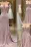Pink Sweetheart Neck Mermaid Long Formal Prom Dresses, Pink Evening Dresses