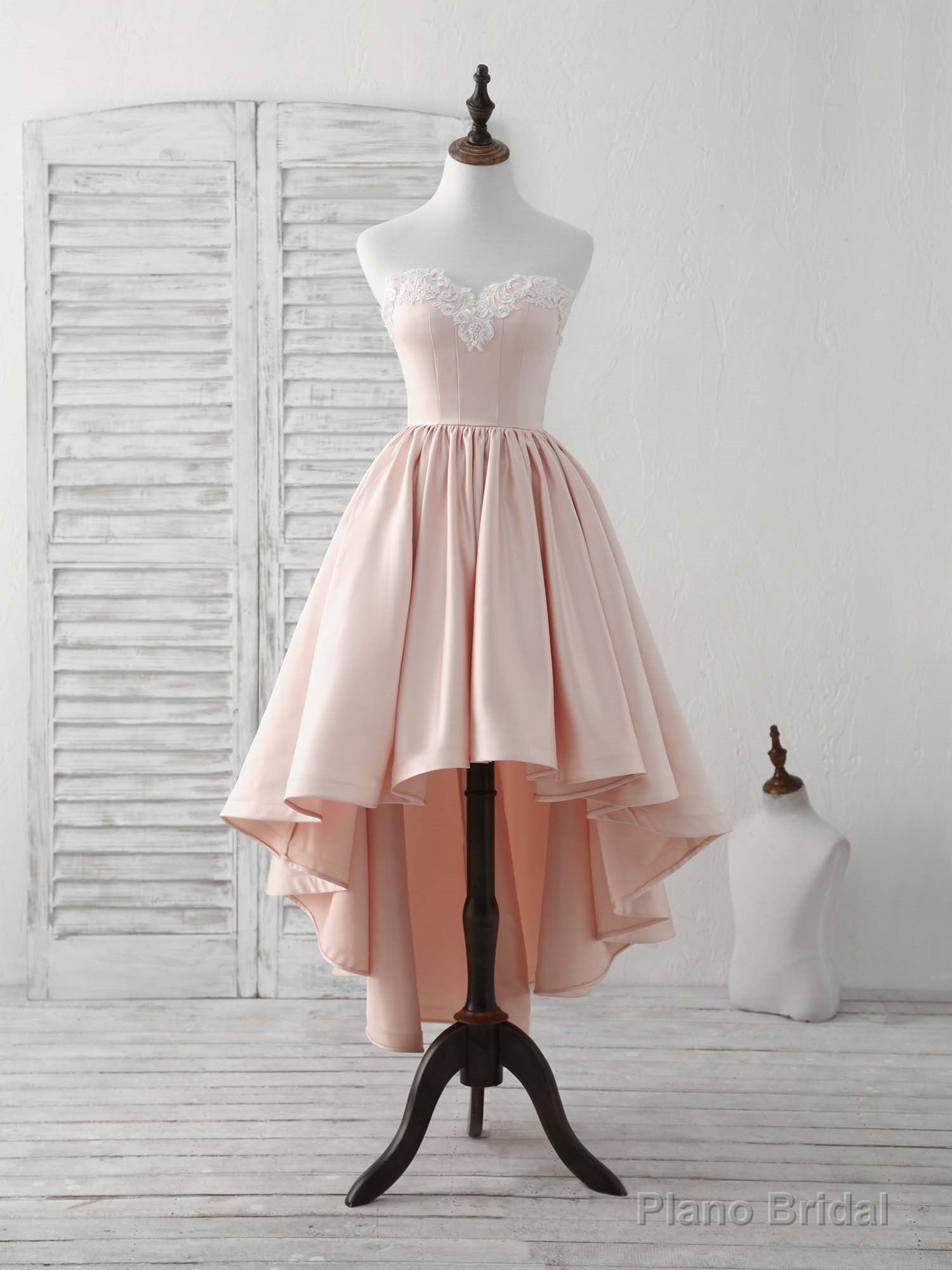 Pink Sweetheart Neck Short Prom Dress Pink Homecoming Dresses