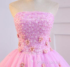 Pink Tulle Ball Gown Sweet 16 Party Dresses, Pink Formal Dresses, Quinceanera Dresses