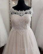 Plus Size A-Line Tulle Embroidery Wedding Dresses