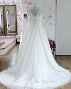 Plus Size Princess V-Neck Wedding Dresses Lace Embroidery