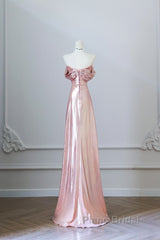 Pretty A Line Off The Shoulder Sequin Pink Long Formal Prom Dresses Evening Gowns