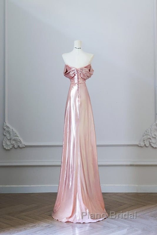 Pretty A Line Off The Shoulder Sequin Pink Long Formal Prom Dresses Evening Gowns