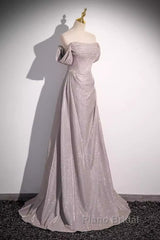 Pretty A Line Square Neckline Sleeveless Long Evening Party Dresses Pink Formal Prom Dresses