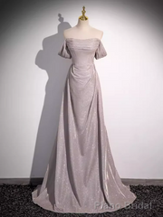 Pretty A line Square Neckline Sleeveless Long Evening Party Dress Pink Prom Dresses