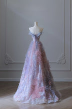 Pretty A Line Sweetheart Tulle Long Formal Prom Dresses Evening Gowns