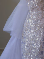 Pretty Mermaid High Neckline Sequin Beads Long Formal Prom Dresses Formal Evening Dresses