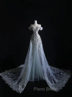 Pretty Mermaid Off The Shoulder Silver Beads Long Formal Prom Dresses Formal Evening Dresses