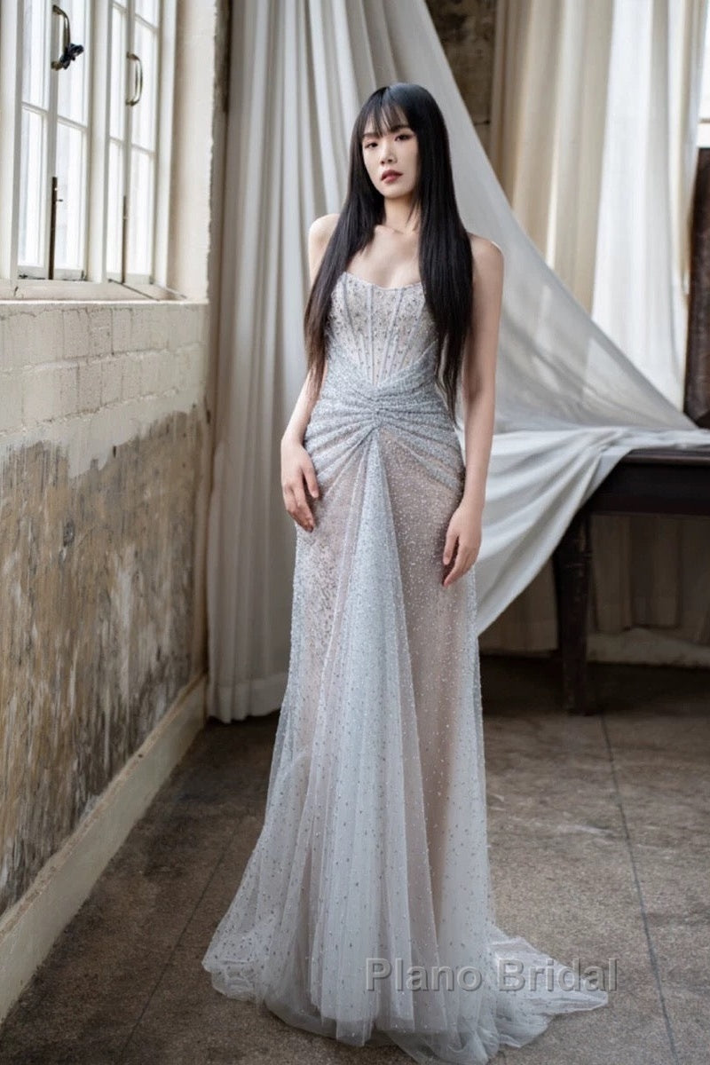 Pretty Mermaid Off The Shoulder Silver Sequin Evening Dresses Formal Prom Dresses