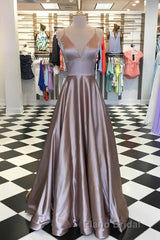 Pretty Royal Blue A-line Spaghetti Straps Formal Prom Dresses, Evening Dresses