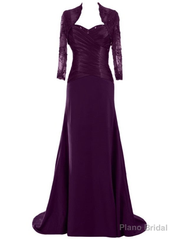 Princess Floor-Length Matte Chiffon Lace Mother of the Bride Dress with Jacket