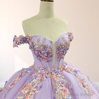 Princess Off the Shoulder Appliques Court Train Quinceanera Dresses