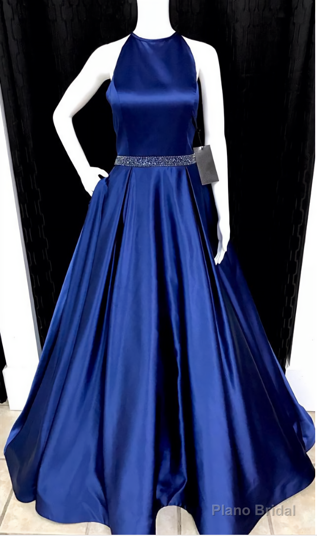 2025 Newly A-Line/Princess Satin Royal Blue Prom Dresses