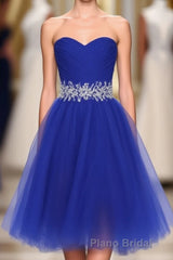 Cheap Homecoing Short Homecoing Sweetheart Royal Blue Homecoing Beading Homecoing Royal Blue Formal Prom Dresses