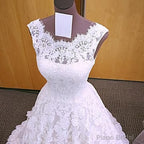 Vintage Cap Sleeves Open Back Lace 2025 White Wedding Dresses