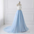 Sky Blue Long Elegant For Teens Beauttiful Formal Prom Dresses