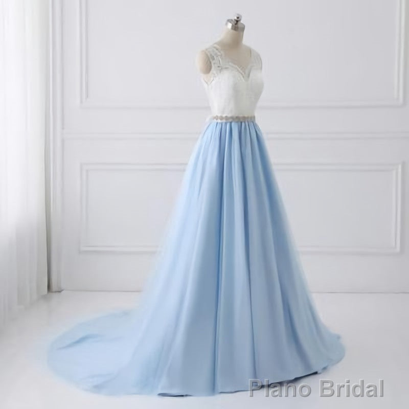 Sky Blue Long Elegant For Teens Beauttiful Prom Dresses