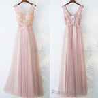 Pink Long A Line Simple Cheap Lace Up Formal Prom Dresses