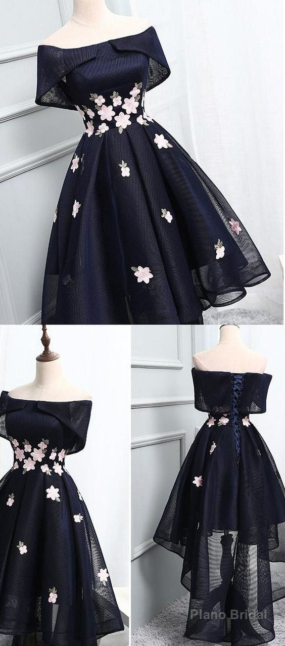 Short Prom Dresses, Black Prom Dresses, Lace Prom Dresses, Black Lace Prom Dress Main image
