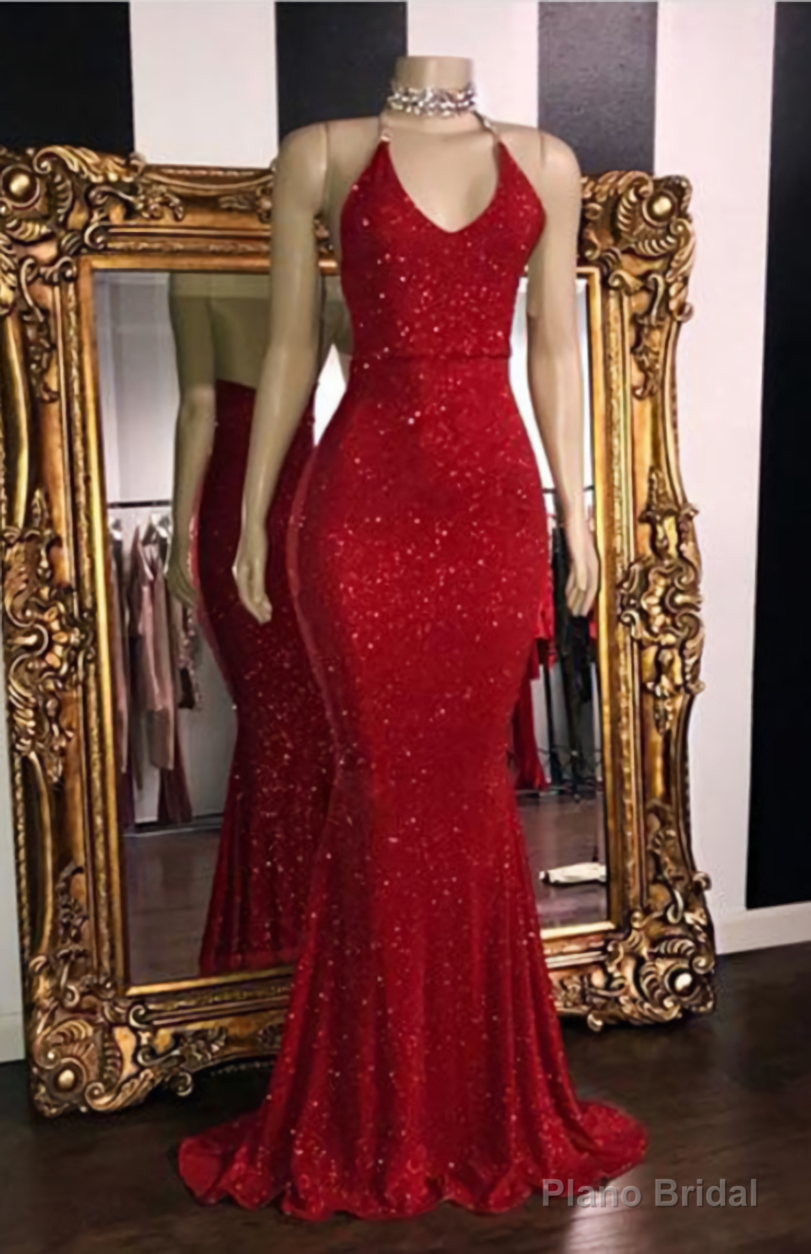 Sleeveless Spaghetti Straps Mermaid Prom Dresses Main image