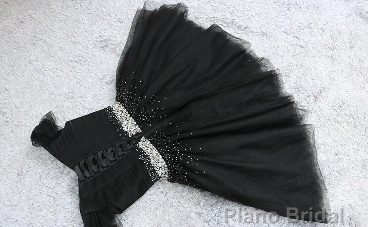 Cute Black Short Tulle Sweetheart Black D ress Prom Dresses Secondary image