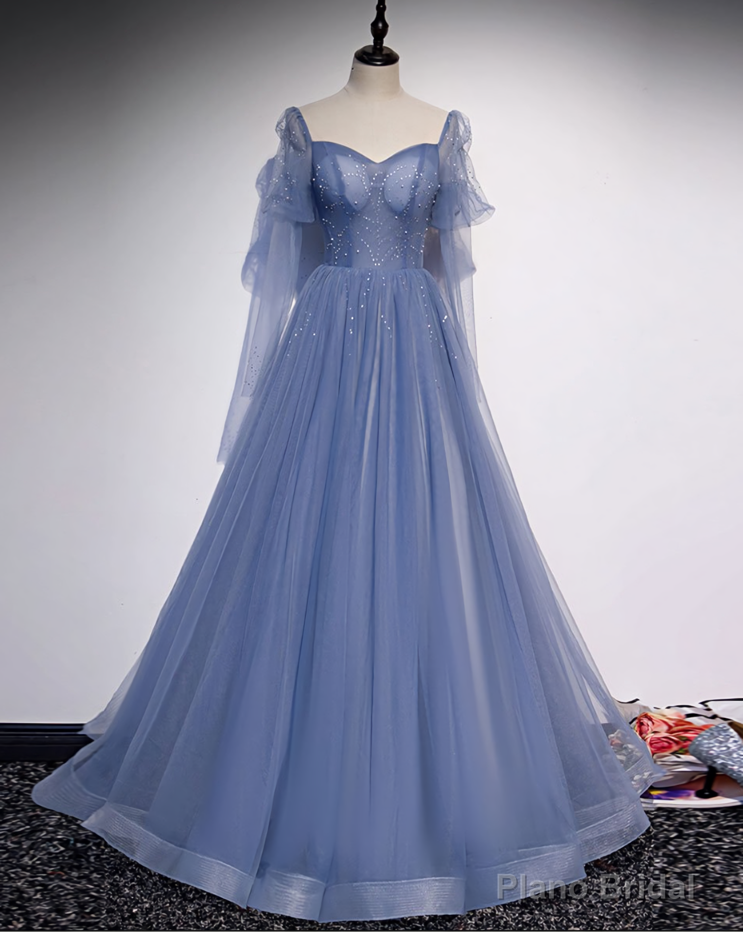 Tulle Sweetheart Long Prom Dress, Tulle Formal Dress Main image