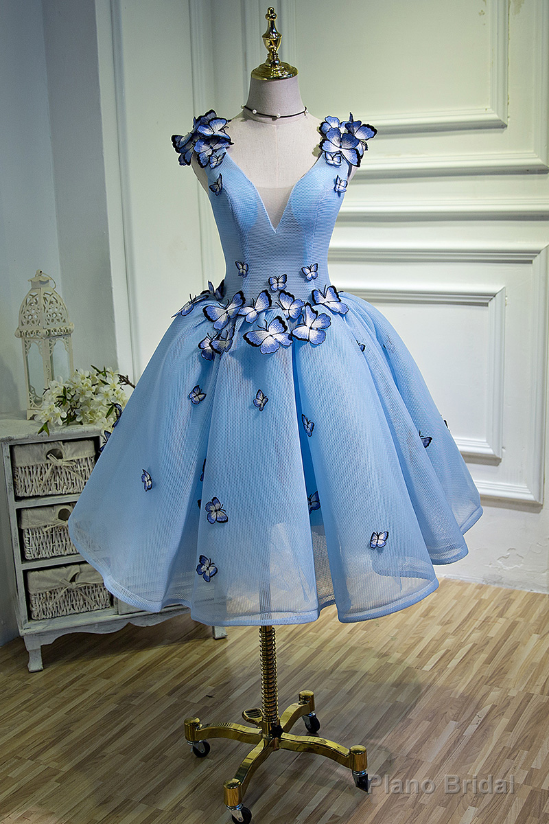 Homecoming Dresses, Blue Homecoming Dresses, Sweet 16 Dress, Sexy Homecoming Dress, Cute Cocktail Dress Secondary image