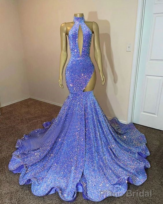 Blue Prom Dresses, Custom Make Prom Dresses, Sequins Prom Dresses, Sequins Evening Dresses Main image