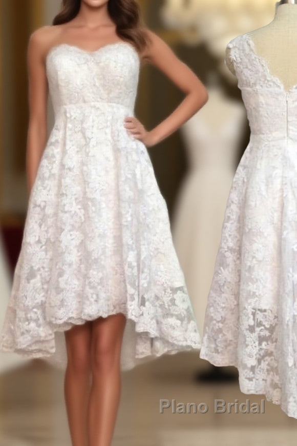 Pretty Lace High Low Short Beautiful Short For Teens Cheap Formal Prom Dresses Main image