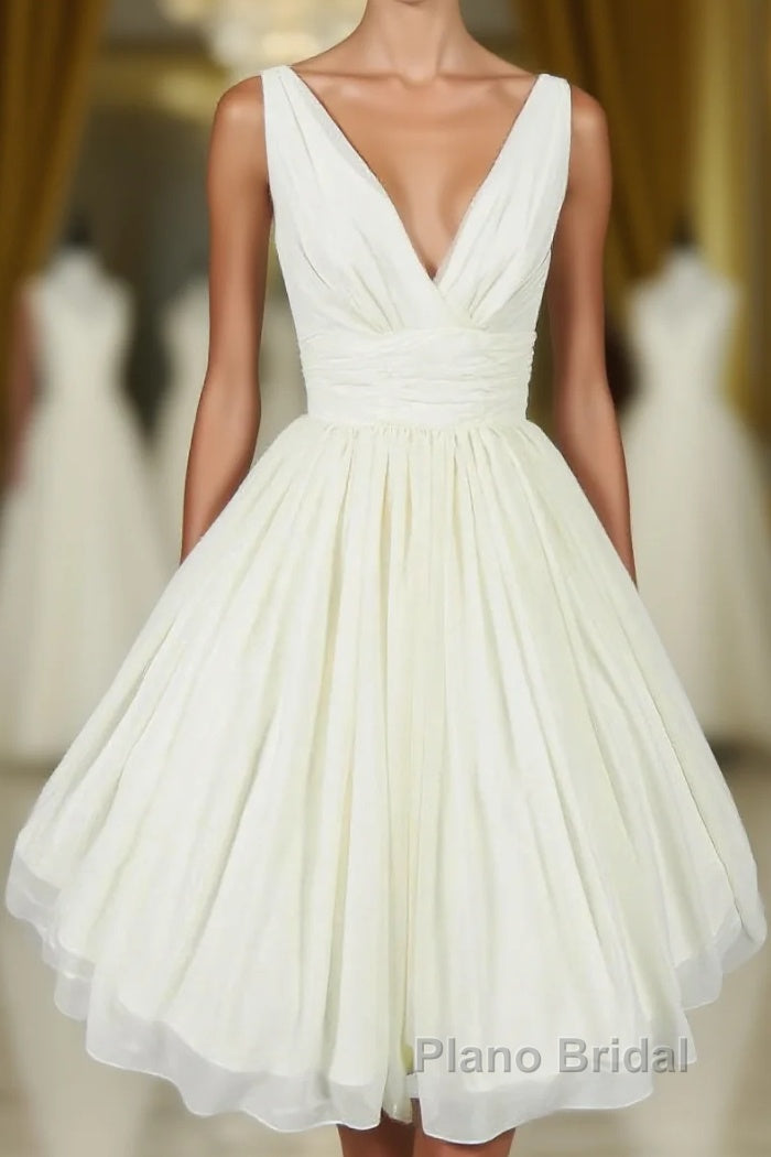 New Arrival V Neck Ivory Simple Short The Charming Chiffon Heomcoming For Homecoming Dresses Main image