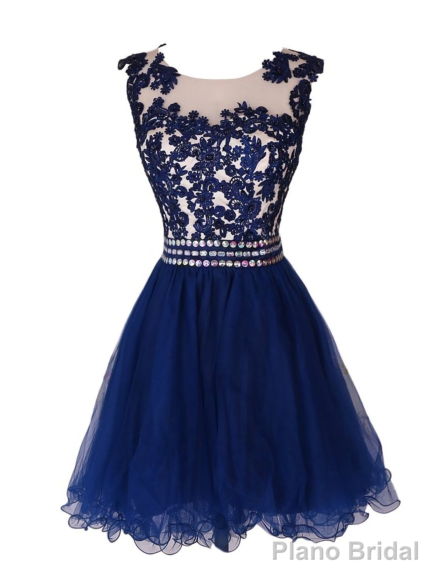 Navy Blue Lace Short With Waist Beadings Royal Blue Custom Made Mini Length Women Skirt Prom Dresses