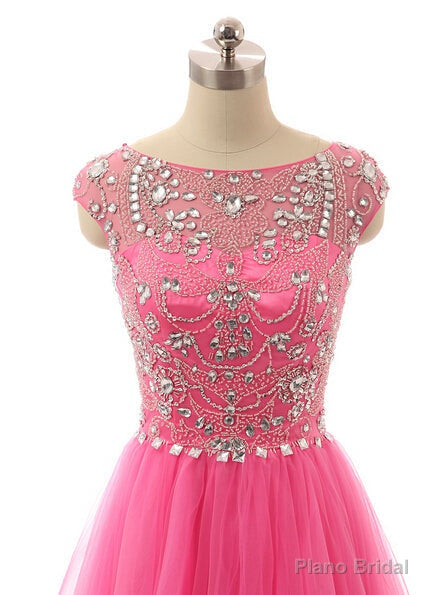 Pink Prom Dresses, Pink Evening Gowns Simple Formal Dresses, Prom Dresses, Teens Fashion Evening Gown Beadings Evening Dress, Pink Party Dress, Prom Gowns