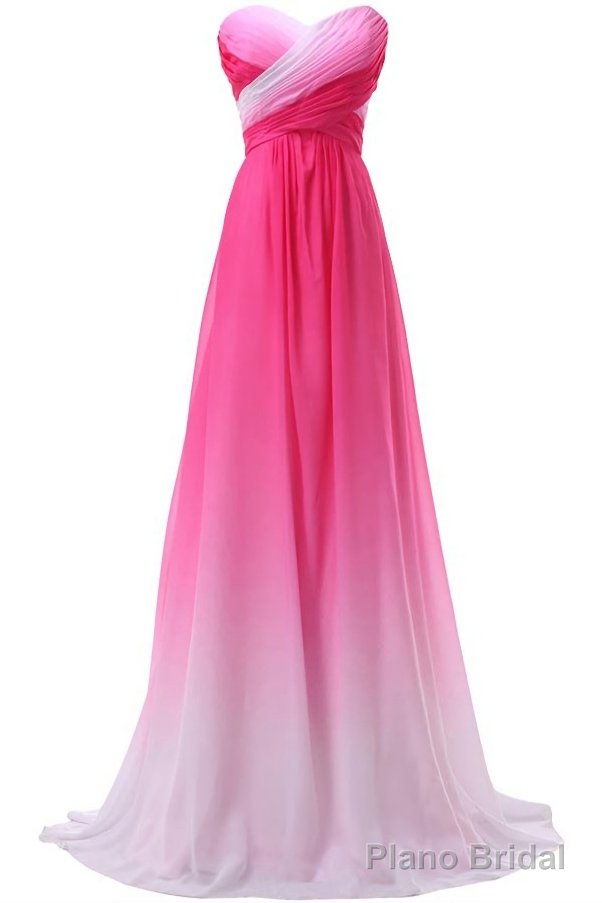 Pink Sweetheart Long Gradient Chiffon Elegant Prom Dresses Main image