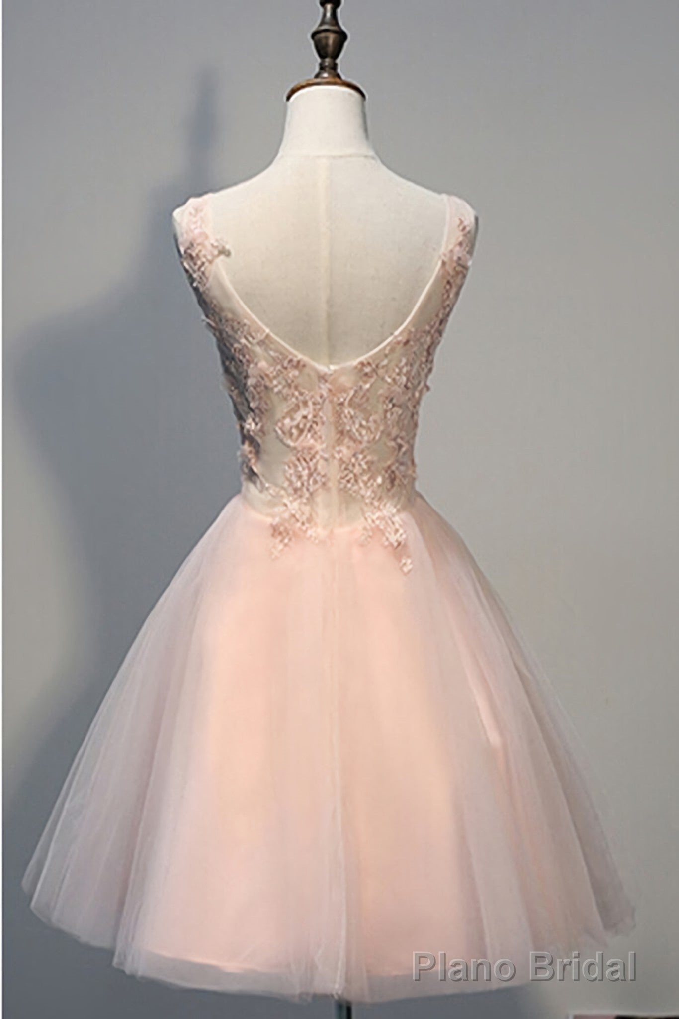 Blush Pink V Neck Applique Short 2025 Homecoming Dresses Secondary image