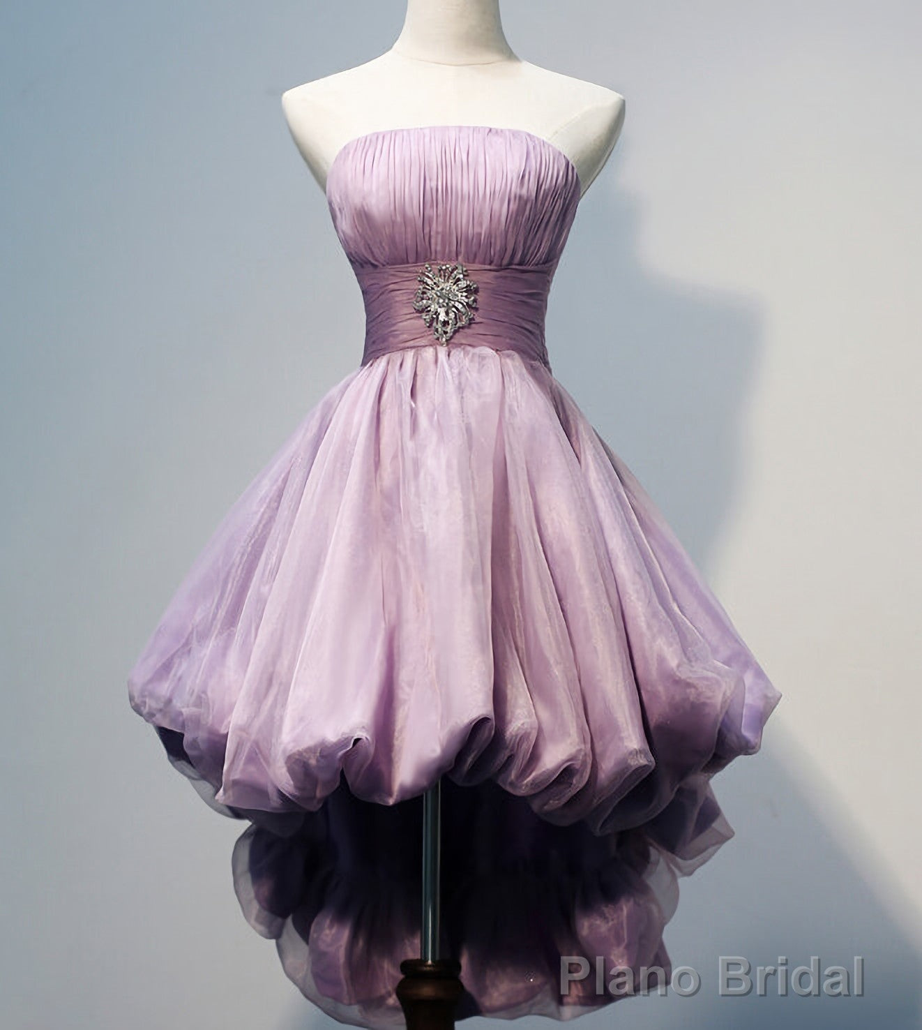 Gorgeous Strapless High Low Beaded Handmade For Teens Homecoming Dresses Main image